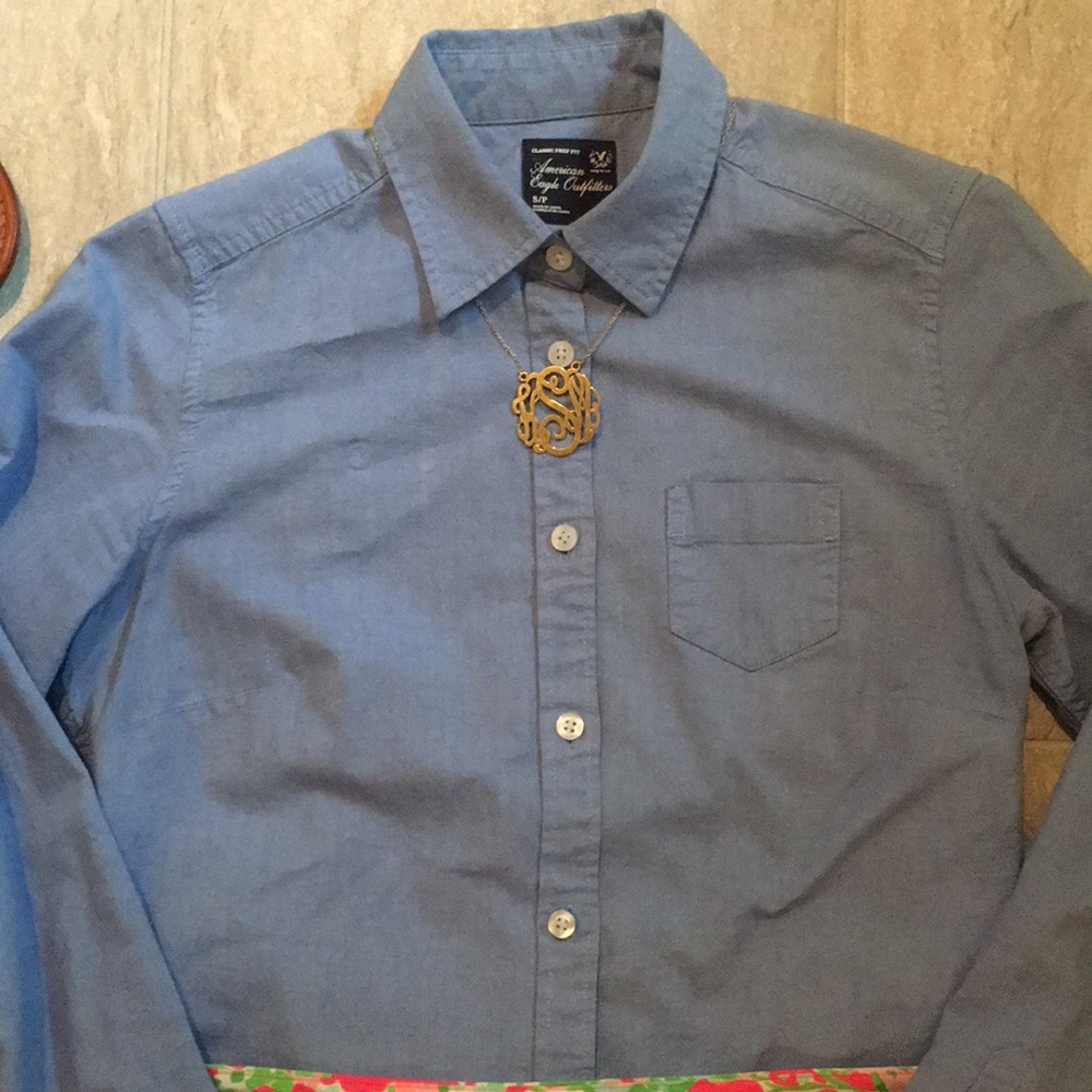 American Eagle Chambray Button Down - image 2